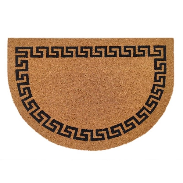 First Concept First Concept 24 in. W X 36 in. L Black/Brown Greek Key Coir Door Mat FC-72019 - main